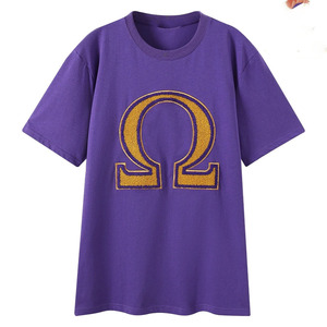 Maillot de football américain personnalisé OMEGA PSI PHI prêt à être expédié, 100% coton, uniforme d'équipe, manches courtes, respirant, col en V, imprimé - Product Image 4
