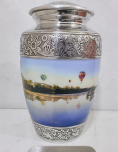 Urne funéraire en métal émaillé blanc pour adultes, cendres humaines, style européen/américain, en laiton/aluminium, pour le stockage - Product Image 6