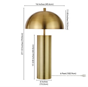 Gold Metal Dome Table Lamp | Contemporary <b>Simple</b> Hotel <b>Desk</b> Lamp | Middle Size Luxury Home Decor Lighting with Dimmable Feature - Product Image 3
