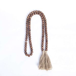 Guirnalda de Cuentas de Madera Grises con Borlas, Decoración Rústica Boho para el Hogar, Bandeja de Niveles, Adorno para el Hogar, Idea de Regalo, ¡Gran Venta! - Product Image 3