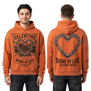 Sudadera con Capucha de Algodón Orgánico Sostenible y Poliéster Reciclado para Hombre, Sudadera Ecológica Personalizada de Forro Polar, Ropa Urbana Sostenible de Fábrica - Product Image 6