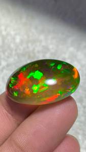 Opale d'Éthiopie naturelle, pierre précieuse en vrac, cabochon ovale, couleur feu, pour la fabrication de bagues, pendentifs et bijoux - Product Image 2