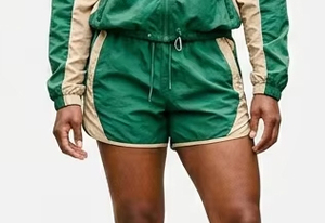 Conjunto Corto para Mujer/ Chaqueta con Cierre y Cordón Ajustable, Pantalones Cortos Cortavientos/ Conjunto de Dos Piezas Cortavientos para Mujer - Product Image 6