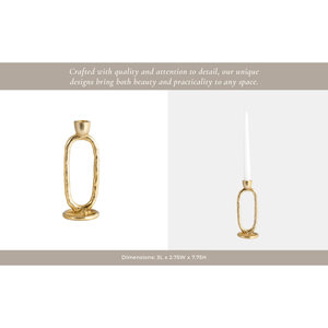 Porte-bougie en métal finition or, design anneau, idéal pour la décoration moderne de la maison, centre de table et style luxueux, provenance Inde. - Product Image 4