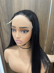 Perruque la plus vendue en cheveux humains, avec closure en dentelle au milieu, lisse comme des baguettes, cheveux naturels pour femmes, style doux, couleur naturelle, fournisseur de cheveux bruts - Product Image 2