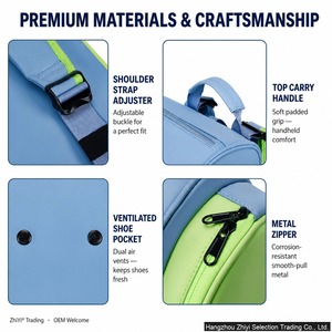 Mochila para Pickleball de 40-50L, Impermeable, de PU, con Compartimento Separado para Zapatos, Logotipo Personalizado, OEM, ODM, Venta al Por Mayor - Product Image 6