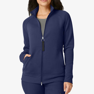 Nouvelle Arrivée Hiver – Blouse Médicale Personnalisée pour Femme, Col Zippé, Coupe Ajustée, en Polaire Polyester - Product Image 2