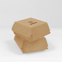 Boîte à hamburger personnalisée en kraft |   Emballage alimentaire à emporter respectueux de l'environnement |   Boîte en papier jetable pliable pour la restauration rapide