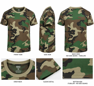 T-shirt pour homme à manches courtes en tricot imprimé camouflage, coupe classique, 60% coton, 40% polyester - Product Image 1