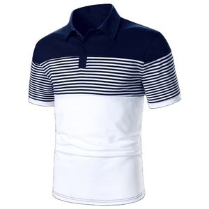 Camiseta Polo de manga corta con botones y logotipo personalizado OEM y ODM para hombre con diseño de ondas geométricas disponible a precio mayorista - Product Image 5