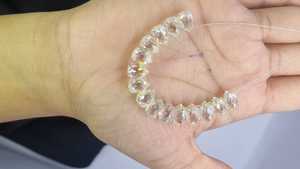 ลูกปัดเพชรมอยส์ซอไนต์ทรงบริโอเลตต์ลูกปัดเจียระไนเหลี่ยมเพชรพลอยสีขาว - Product Image 3