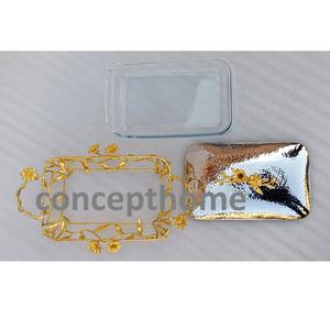 Plat à riz en acier inoxydable fini or, fait main, avec support, logo personnalisé acceptable, pour la décoration de la maison, des hôtels, des mariages et des fêtes - Product Image 5