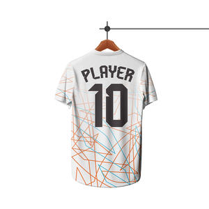 Maillot de football à manches courtes pour homme, imprimé par transfert thermique, séchage rapide, respirant, personnalisable avec logo et nom d'équipe, 100 % polyester, vente en gros - Product Image 5