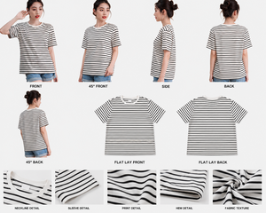 T-shirt femme en soie/coton imprimé 200 grammes, motif lettres personnalisé, écologique, respirant, jersey streetwear de haute qualité - Product Image 5