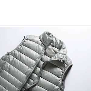Winter Fashion Boutique Thin Lightweight White 100% Polyester Waterproof Reversible Hip Hop Mens O-Neck Jacket <b>Vest</b> - Product Image 5