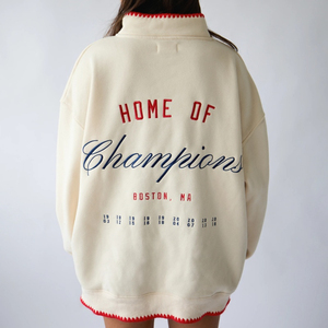 Sweat-shirt oversize en molleton brodé pour femme, col roulé, fermeture éclair sur le devant, motif lettres, style streetwear automne, séchage rapide - Product Image 2