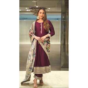 Vestidos de Noche de Diseñador, Vestido de Gala con Bordado Pesado y Lentejuelas con Dupatta para Fiestas - Product Image 2