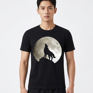 เสื้อยืดผู้ชายสีดำ พิมพ์ลายสัตว์ร้องเสียงดัง แขนสั้น คอกลม ผ้าถัก เป็นมิตรกับสิ่งแวดล้อม ระบายอากาศได้ดี ทรงปกติ - Product Image 6