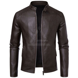 Chaqueta Bomber de Cuero Premium para Hombre, Chaqueta de Cuero Genuino Suave con Puños Acanalados, Dobladillo Elástico y Diseño Casual Atemporal - Product Image 3