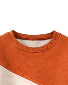 Sudadera Casual de Cuello Redondo para Mujer, Color Naranja y Verde Salvia, Estilo Oversize, Personalizada, para Invierno, Estilo Urbano - Product Image 5