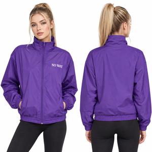 OEM Custom Logo Women Stand Collar Windbreaker <b>Jacket</b> Casual Windproof Hiking <b>Jackets</b> 100% Nylon Quick Dry <b>Ladies</b> Rain <b>Jacket</b> - Product Image 1