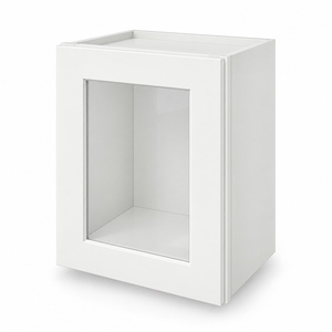 Factory Direct 15 x 18 Inch Glass Door <b>Wall</b> <b>Cabinet</b> <b>White</b> Shaker RTA Wholesale Vietnam Factory - Product Image 2