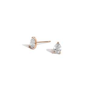 2 Carat Pear Diamond <b>Stud</b> <b>Earrings</b> Wholesale 14k Solid Gold Lab Grown Claw Prong V Bottom Minimalist Solitaire Dainty <b>Stud</b> Pairs - Product Image 1