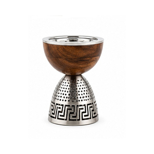 Acacia Wood Eco-friendly Long-lasting Incense Burner Stainless Steel Base Greek Pattern Modern Art Antique Style <b>Diffuser</b> - Product Image 4