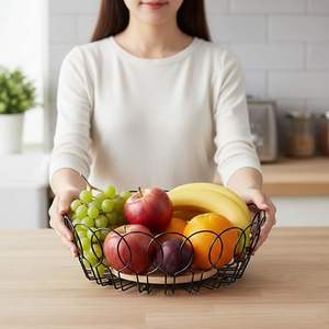 Panier de rangement en métal noir profond, organisateur en maille robuste pour étagère - Product Image 5