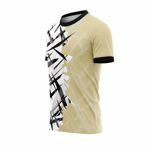 Maillot de football personnalisé par sublimation pour homme, manches courtes, col rond, anti-humidité, imprimé géométrique, vêtement de sport en polyester - Product Image 4