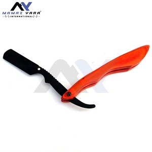 Professional <b>Wood</b> Handle Stainless Steel <b>Swing</b> Lock Straight Razor Mens Cut Throat Barber Shaving Razor Single Blade Manual - Product Image 3