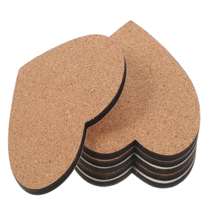 Posavasos antiescaldantes, tapete con forma de corazón, posavasos para bebidas, taza, posavasos decorativos de corcho, juego de 6 - Product Image 3