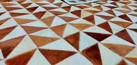 Modern Black Cream Cowhide Leather Rug Non Slip Hair on Hide Patchwork Carpet Indoor Outdoor