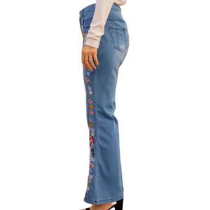 กางเกงยีนส์ทรงขาบานเอวสูง กางเกงขายาวทรงกระบอกสำหรับฤดูหนาว รุ่นใหม่ล่าสุด กางเกงยีนส์ทรงขาบานสำหรับผู้หญิง - Product Image 3