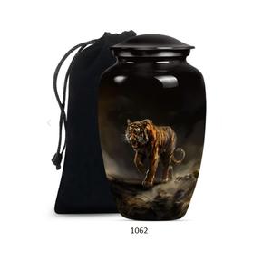 Urne funéraire moderne pour cendres de tigre, 10 pouces, noire, grande, unisexe, pour cendres humaines adultes - Product Image 2