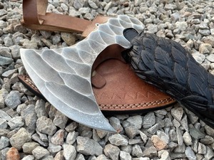 wholesale customized price Damascus steel blade <b>axe</b> Engraved wooden <b>handle</b> <b>axe</b> Authentic Norse style <b>axe</b> Odin Viking collectible - Product Image 3