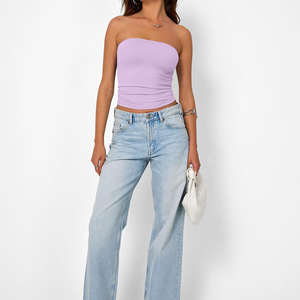 Top Tubo sin Tirantes para Mujer, Estilo Casual de Verano para Fiestas y Clubes, a la Moda, Estilo Influencer, Agradable al Tacto, con Logotipo Personalizado - Product Image 6