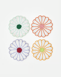 Sous-verres en coquillages perlés de haute qualité, lot de 4, sous-verres ronds perlés pour la table à manger et la table basse - Product Image 6