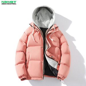 Modern Adjustable Drawstring Hood Puffer <b>Jacket</b> Men Casual Windproof <b>Padded</b> Bubble Outerwear Quilted Winter Coat - Product Image 5