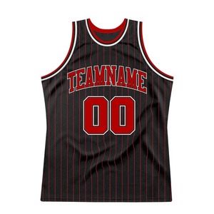 Camiseta de Baloncesto Personalizada con Rayas Rojas y Negras, Blanca, Auténtica, de Malla Transpirable, sin Mangas, Uniforme de Entrenamiento del Equipo Chimpanzees - Product Image 2
