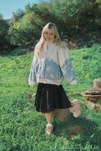 Sudadera con Capucha Personalizada de Mujer, Estilo Vintage, Otoñal, con Estampado Geométrico, Forro Polar Sherpa, Estilo Western, Personalizable, 2 Piezas - Product Image 4