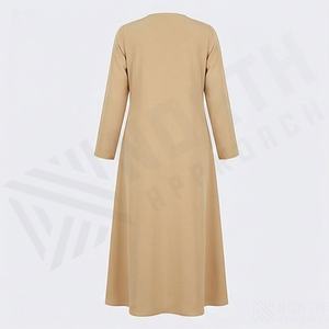 ชุดเดรสอาบายะห์ผู้หญิงสองชิ้น ผ้าโพลีเอสเตอร์ แขนยาว เสื้อและกางเกง คอวี ลายวาดมือ ไซส์พลัส สไตล์มุสลิมสุภาพ - Product Image 2