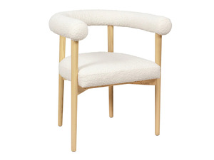 Juego de Comedor Moderno de Lujo en Madera de Teca Sólida Color Crema, 6 Sillas, Mesa Ovalada para Cocina, Muebles Contemporáneos para el Hogar y la Villa - Product Image 4