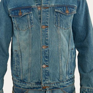 Veste en jean délavé pour homme la plus vendue, col rabattu décontracté, boutonnée, coupe classique, en coton, style streetwear automne - Product Image 6