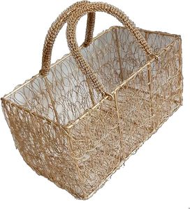 Round Metal Mesh Wire <b>Hamper</b> Basket Rose Gold Decorative Shagun Tray for Fruits Sweets <b>Gifts</b> <b>Wedding</b> Return <b>Gift</b> - Product Image 4