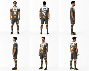 Uniformes de Fútbol Personalizados, Conjuntos de Camisetas Transpirables de Secado Rápido, Tela Spandex/Poliéster, Unisex para Adultos, Impresión Digital, 160g - Product Image 6