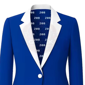 Blazer Cruzado Personalizado para Mujer de la Hermandad Griega Zeta Phi Beta ZBP, Ropa Griega con Logotipo Bordado, Blazers para Mujer - Product Image 6