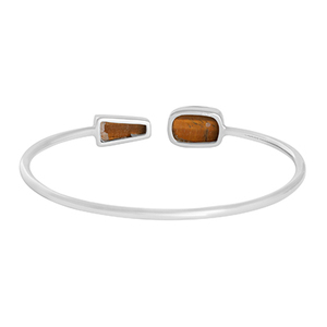 925 Sterling Silver High Finish Twister <b>Bracelet</b> Tiger Eye Gemstone Two Shape Square Cushion Tie Cabochon Bezel Setting Trendy - Product Image 2