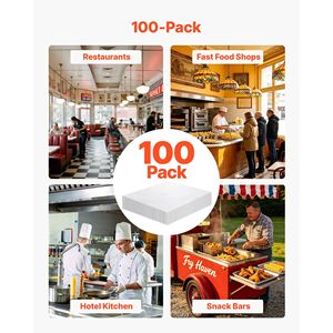 Lot de 100 feuilles de papier filtre pour friteuse commerciale 38/55L – Remplacement pour prolonger la durée de vie de l'huile - Product Image 4