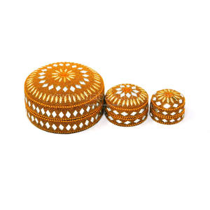 Boîte à Bijoux Décorative Premium, Lot de 3 Pièces, Légère et Portable, Organisateur de Bijoux pour Décoration de Table, Boîte en Aluminium - Product Image 3